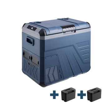 Evolar Elektrischer Kompressor Kühlbox - 45L - 12V/230V - Inklusive 2 Batterien - Dunkelblau